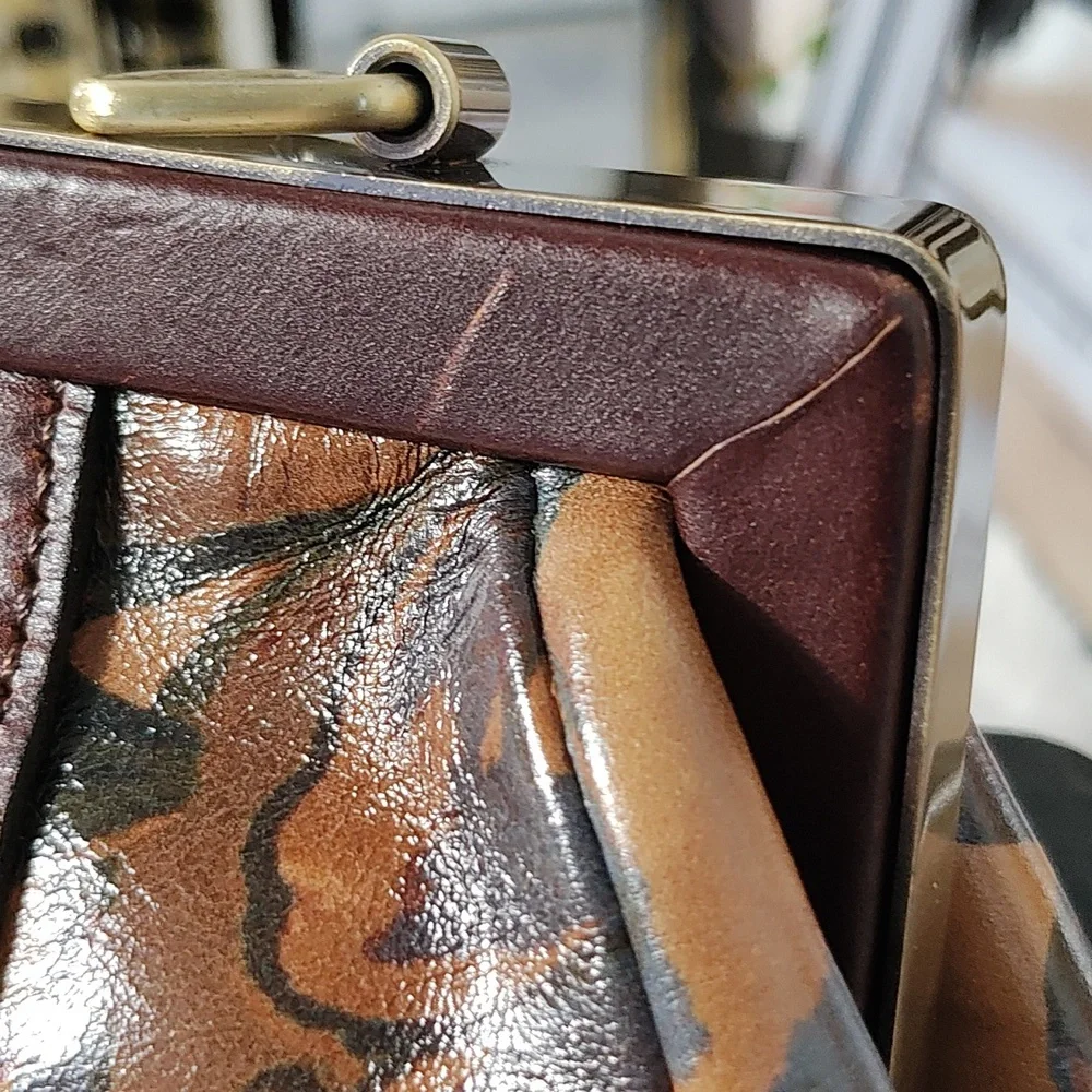 Patricia Nash Floral Painted Leather Satchel in Tan, Brown, Green, Red - Picture 8 of 15